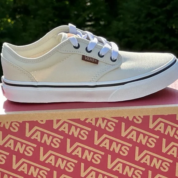 NEW Vans Youth Atwood Casual Sneakers Beige Canvas -YT Sizes 11